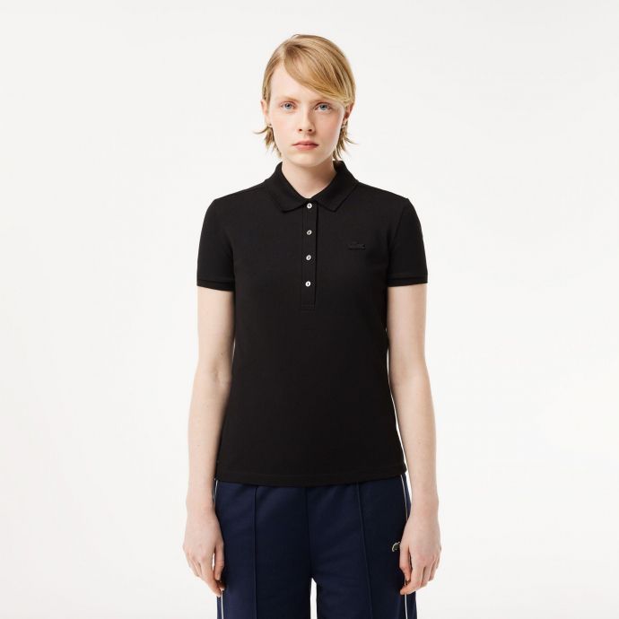 Polo slim fit en piqué de coton stretch