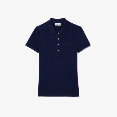 Polo slim fit en piqué de coton stretch